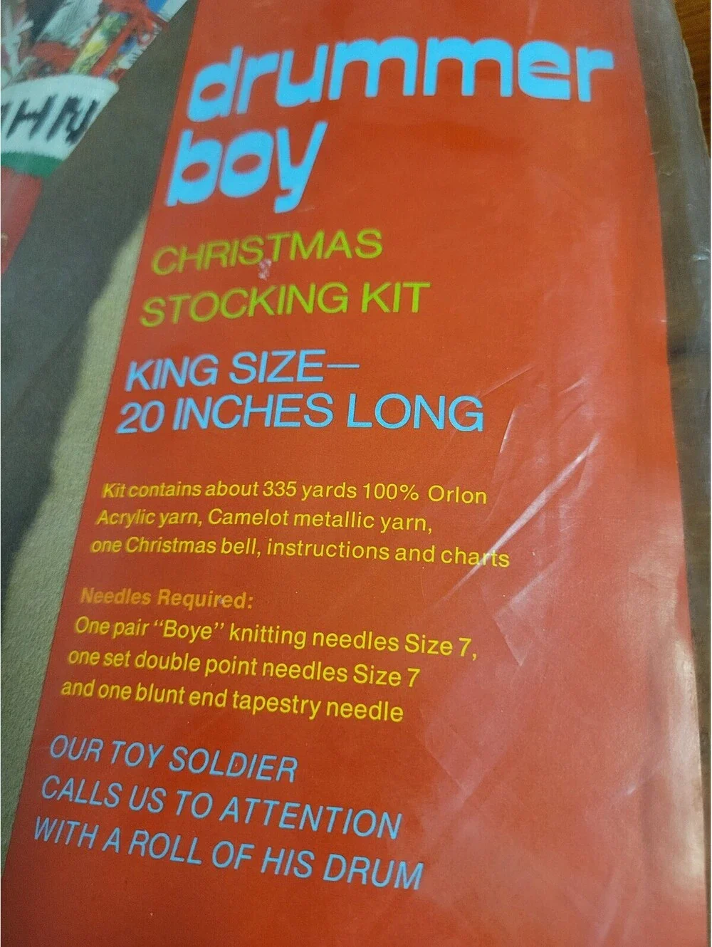 Drummer Boy Christmas Stocking Kit King Size 20 Inches Long